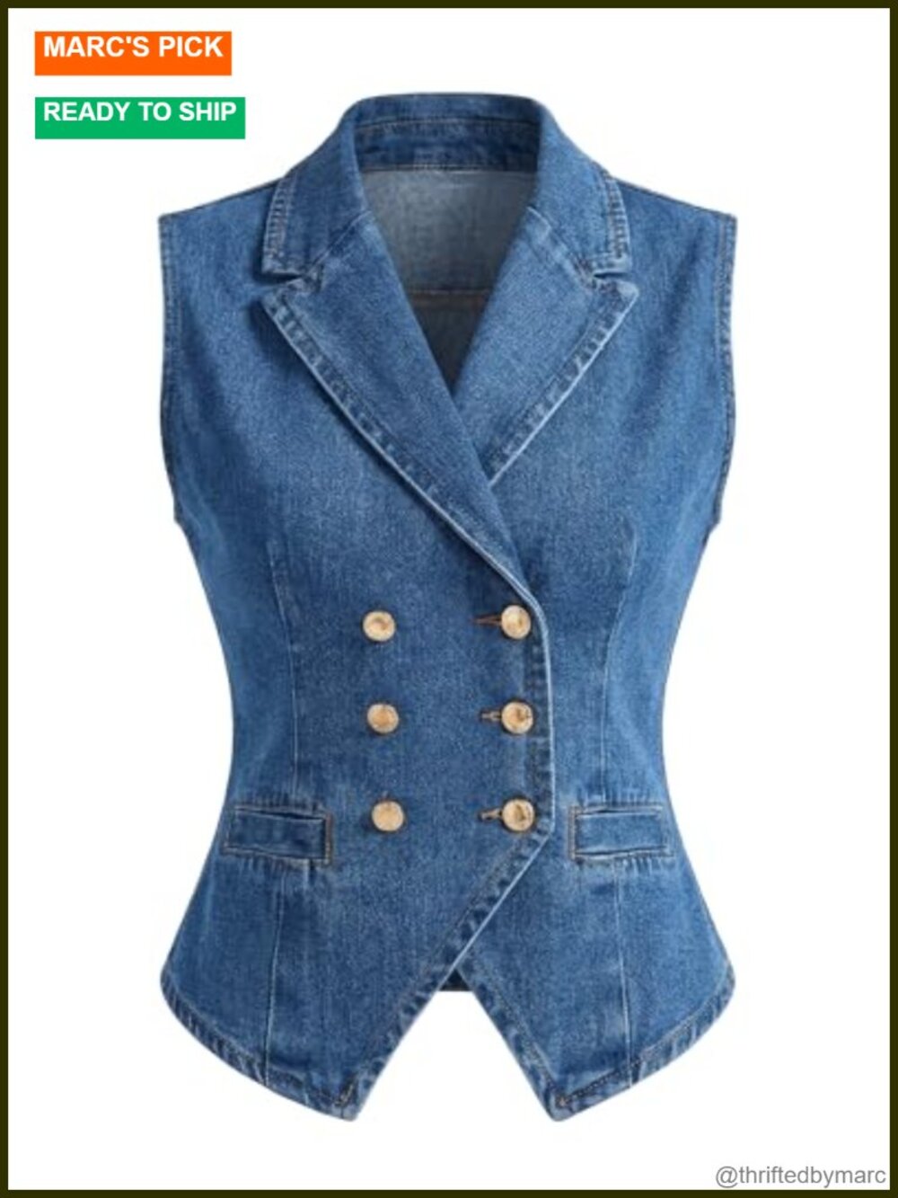 Lapel Denim Vest Sleeveless Jean Top Western Waistcoat